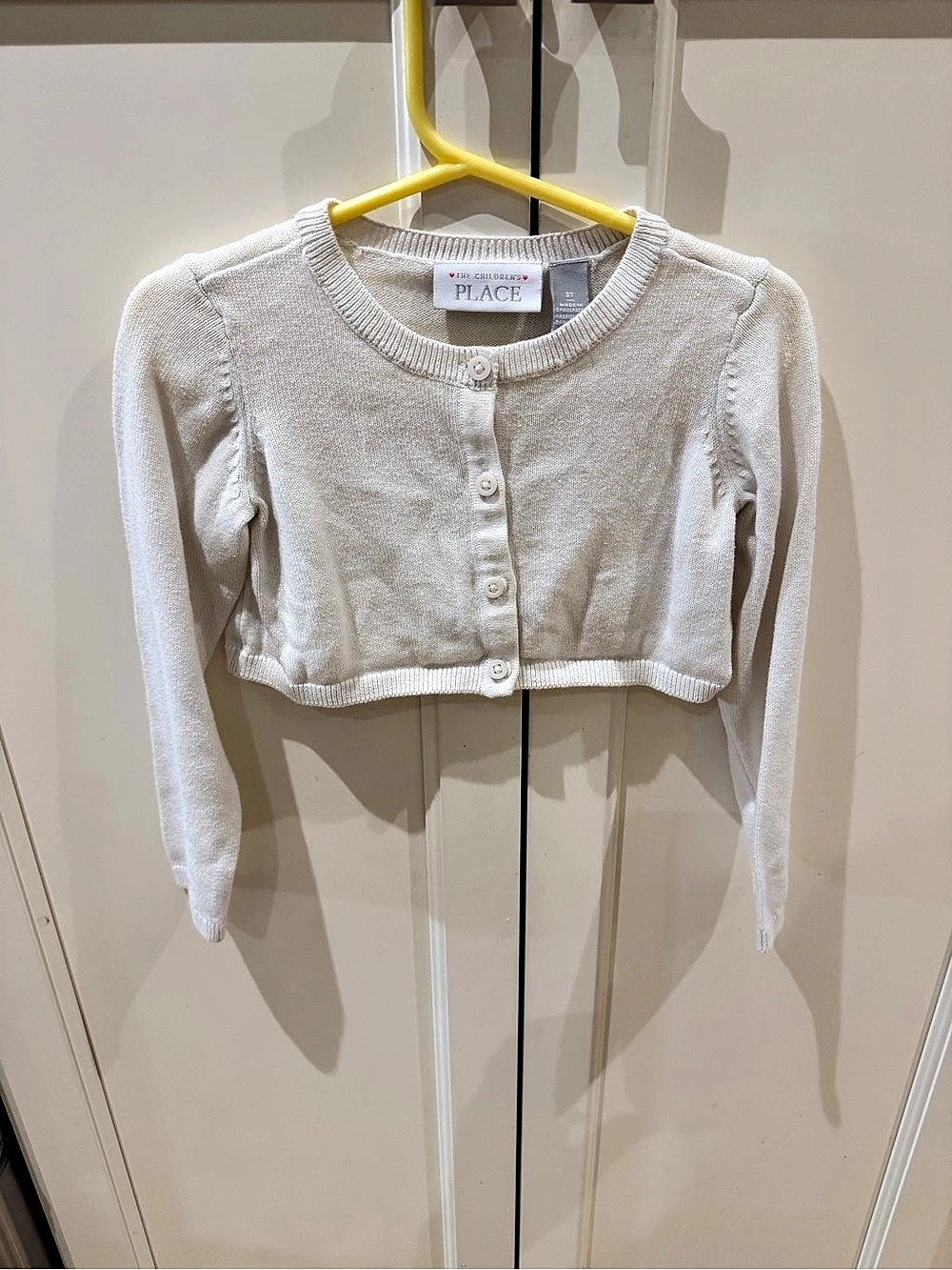 The Children's Place Girls Cropped Cardigan in White Size 3T